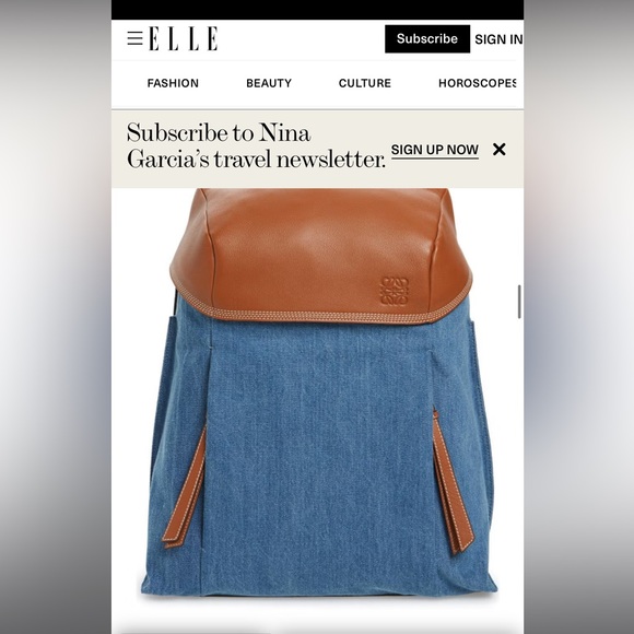 Loewe Tan Leather and Denim Backpack - Picture 16 of 16